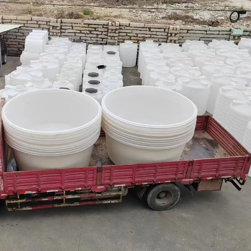 Высокопрочный белый большой круглый пластиковый контейнер для пищевых продуктов из нового LLDPE, используемый для замачивания и ферментации в аквакультуре