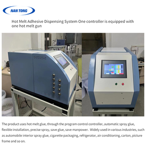Sistema automatico di colla a caldo con due pistole, custodia in legno a comando elettrico a programma, componenti del nucleo del motore della pompa