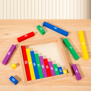 モンテッソーリ学習カウントスティック数学番号ロッド1-10子供のための数学スティック - Product Image 1