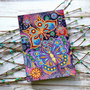 A5 Size &amp; 64 <strong>Pages</strong> DIY 5D <strong>Notebook</strong> <strong>with</strong> Diamond Painting Cover Kits Butterfly Shaped Leather <strong>Plain</strong> Journal Notepad - Product Image 4