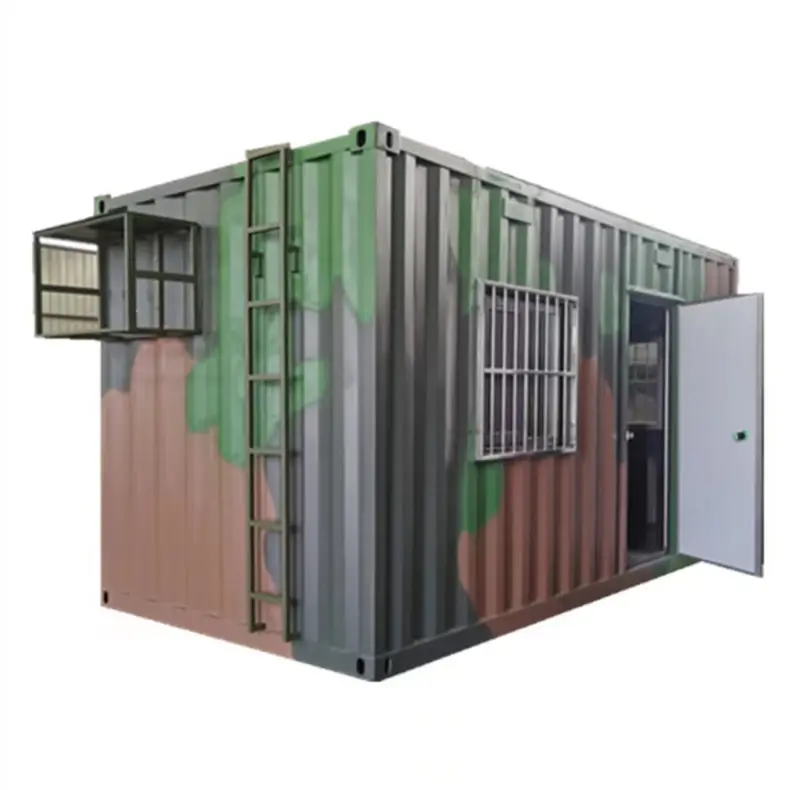 Case container mobili residenziali Container house style comoda cucina pensilina verde militare personalizzabile