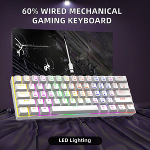 61-Keys有線メカニカルゲーム用キーボードバックライト付きLEDコンピュータPC標準キーボード - Product Image 3
