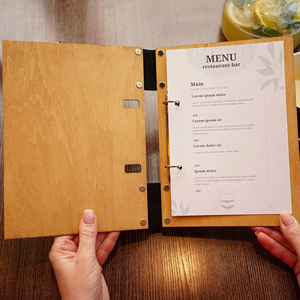 Ahşap menü kapağı kazınmış ziyaretçi defteri A4 A5 özel boyut özel gravür düğün menü kişiselleştirilmiş menü panosu - Product Image 1
