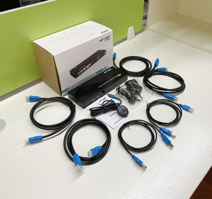 Conmutador HDMI KVM Monitor dual de 2 puertos 4K @ 60Hz, Video DE LA RED 2 Conmutador HDMI KVM 4K Dos monitores Dos ordenadores