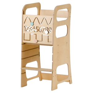 3-chiều cao có thể điều chỉnh Montessori gỗ trẻ em học tập tháp với giáo dục đồ chơi - Product Image 6
