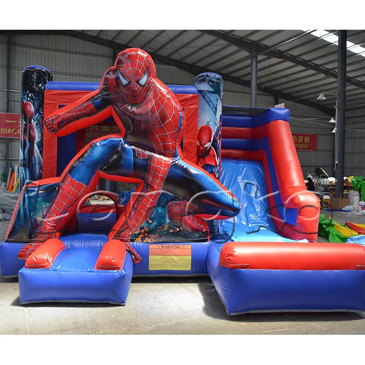 Castillo hinchable de spiderman para niños, combo de tobogán inflable para Hombre Araña, gran oferta