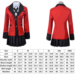 Kakegurui yumeko jabami cos ชุดนักเรียนหญิงชุดเต็มชุดประกอบด้วยชุดสูทและวิกผม - Product Image 3