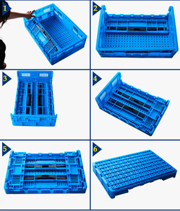 Contenedores plegables apilables resistentes Las cajas plegables de plástico se utilizan para transportar frutas o verduras - Product Image 6