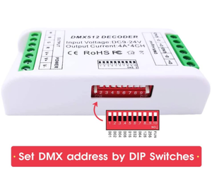 DC9-24V 4Ax4CH Mini 4 canali RGBW DMX 512 Decoder Controller per RGB RGBW LED Strip - Product Image 2