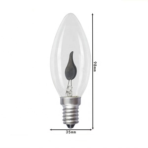 C35 <strong>E14</strong> <strong>LED</strong> Candle Light Bulb 1W <strong>3W</strong> Flicker Flame with a Flickering Orange Glow Candelabra Light AC220V Christmas Decorative - Product Image 2
