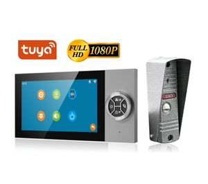 Sistema de videoportero WiFi, pantalla táctil de 7 pulgadas, cámara de 1080P, timbre inteligente resistente al agua con aplicación Tyua - Product Image 1
