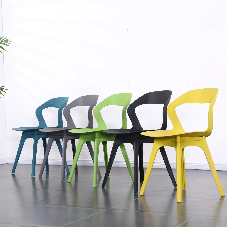 Sillas de plástico para restaurantes, sillas apilables de diseño sólido de alta calidad, varios colores