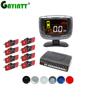 GAYINTT-Sensores de aparcamiento planos de 16,5mm, 8 sensores, pantalla LCD, zumbador, Radar de marcha atrás, sistema de asistencia de aparcamiento - Product Image 1