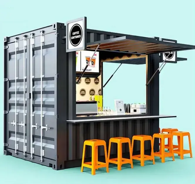 Custom Made Movible Bar Cafe Store 10ft Contenedor de envío Garden Coffee Shop