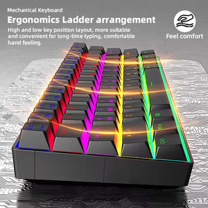 Portable Mini 61 Keys Wired Gaming <strong>Keyboard</strong> 60 Percent LED Backlit Gamer Teclado Blue Switch Mechanical <strong>Keyboard</strong> - Product Image 6