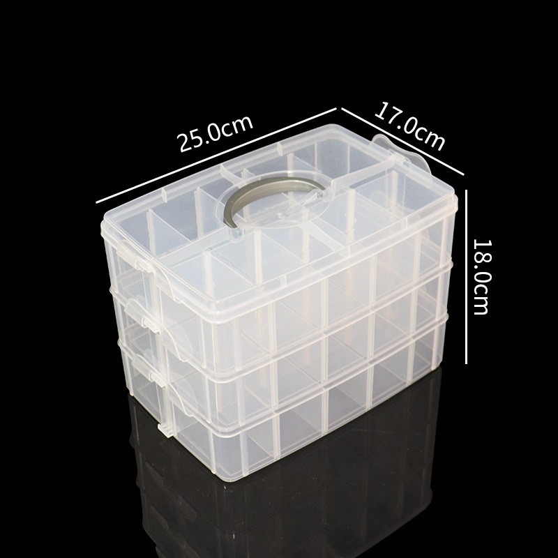 Detachable three-layer design, 25*17*18CM (30 compartments)