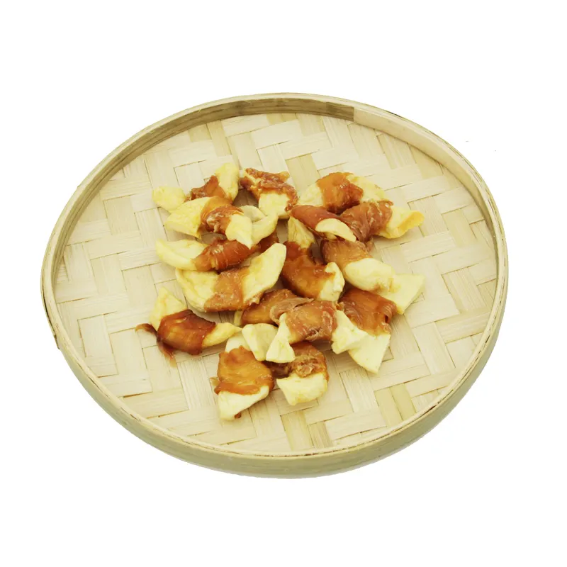 Frango fresco Treats para Filhotes Dog Food Pet Snack frango envoltório maçã OEM Seco Frango