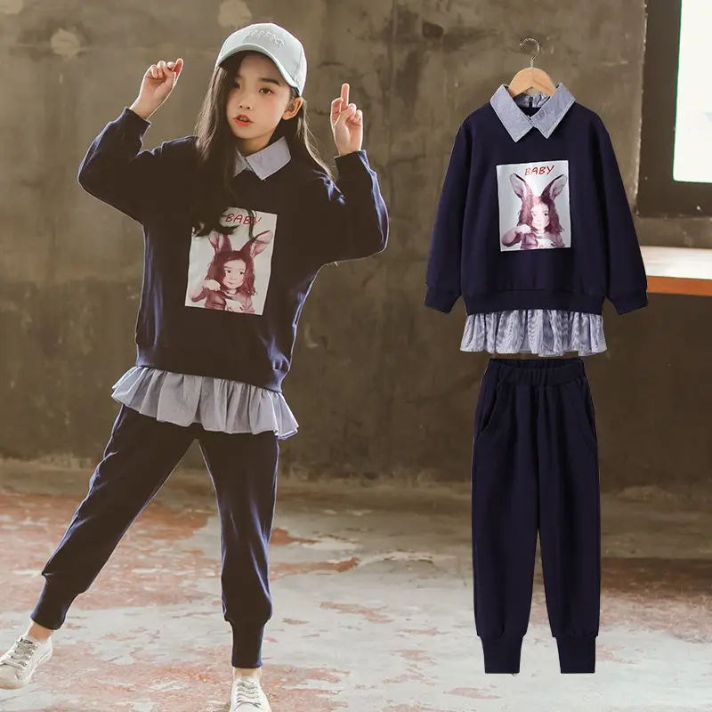 Bán lẻ mua sắm trực tuyến trẻ em thời trang trẻ em gái quần Áo hiphop hoodie từ bán buôn thị trường quần áo