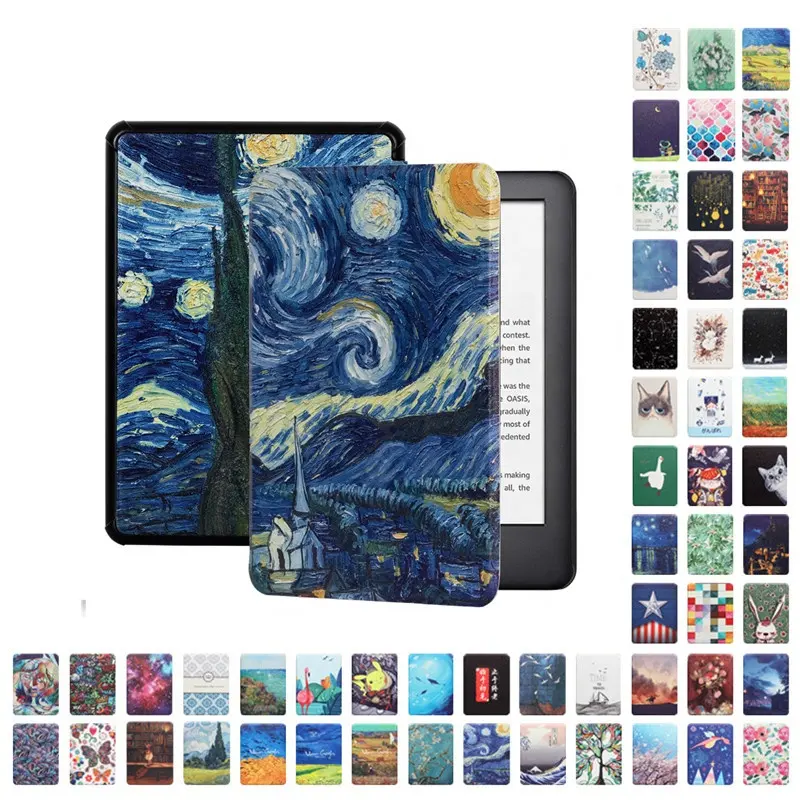 Großhandel Custom Design Farbige Zeichnung Smart Protective E-Reader Cover für Kindle Paper white 11 Generation E Books Case