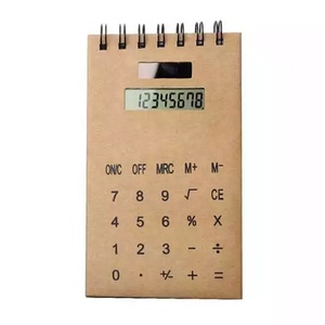 Cuaderno de 8 dígitos multifunción creativo logotipo personalizado barato de energía Solar de promoción kraft regalo nota calculadora - Product Image 2