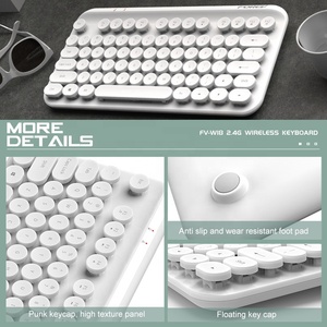 Teclado de estilo Retro Punk para videojuegos, tapete de teclas redondas con USB y receptor de 2,4g, precio de fábrica - Product Image 2