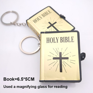 <strong>Mini</strong> Holy <strong>Bible</strong> Key Chain Promotion Jesus Religious 6.5*5cm Book Key Ring Orthodox English Version Small Book Keychainch - Product Image 2