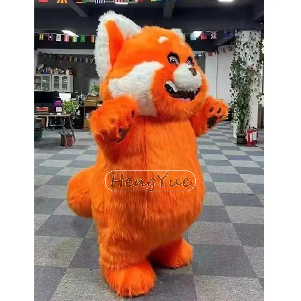 Cosplay de fiesta, disfraz de mascota inflable de mapache, disfraz de zorro naranja inflable para caminar para adultos
