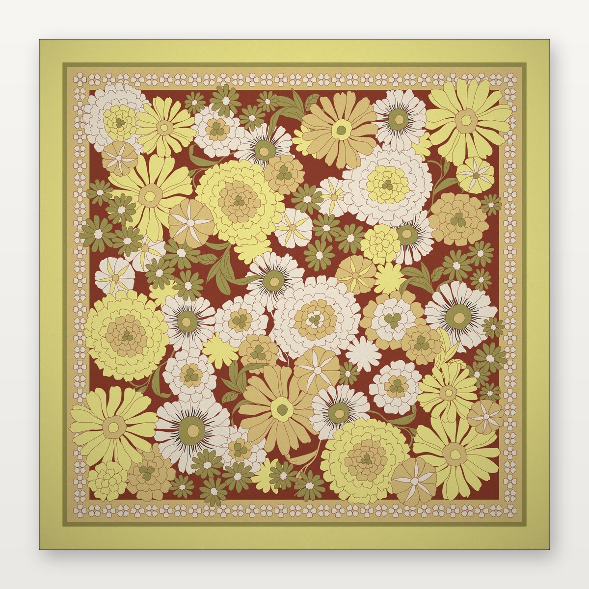 Tapis de Mahjong Fleur Jaune