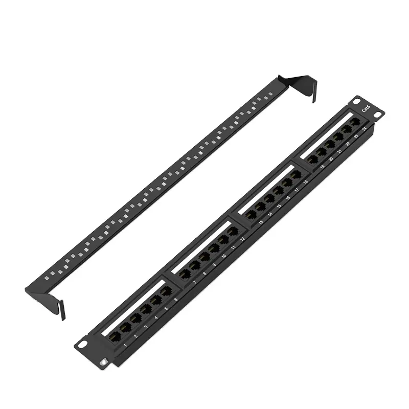 Rj45 1u ağ Utp Keystone Jack Patch Panel Cat6 Cat5e Patch Panel 24 bağlantı noktası Cat5e ağ Patch Panel