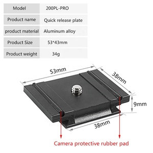 Camera Plate 200PL-PRO Quick Release Plate <strong>Mounting</strong> Adapter Bracket Plate for Arca Manfrotto RC2 Camera Accessories - Product Image 3
