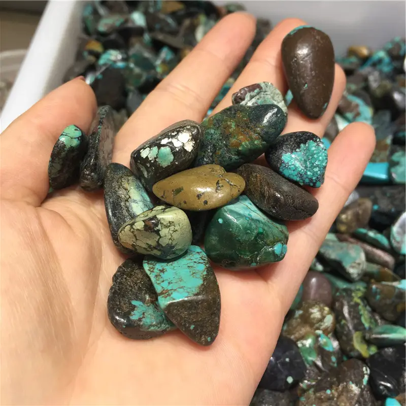 Green Turquoise Crystal Tumbled Stone Rock Quartz Gravel For Decoration