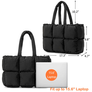 <strong>Wholesale</strong> Factory Custom Logo Large Quilted Puffy <strong>Handbag</strong> Lightweight Puffy Travel Fluffy Puffer Tote Bag For Women - Product Image 3