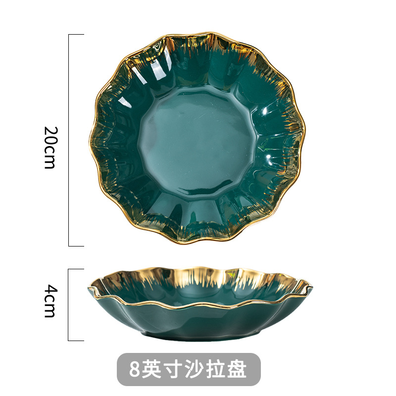 Assiette verte de 8 pouces