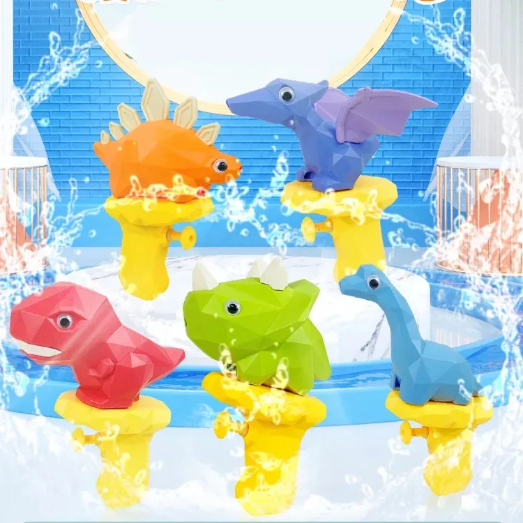 Minipistola de agua de dinosaurio de dibujos animados para niños, juguete de verano