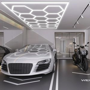 AC100-240V Индивидуальный Светодиодный шестигранный фонарь для гаража шестигранное освещение для автомобиля - Product Image 6