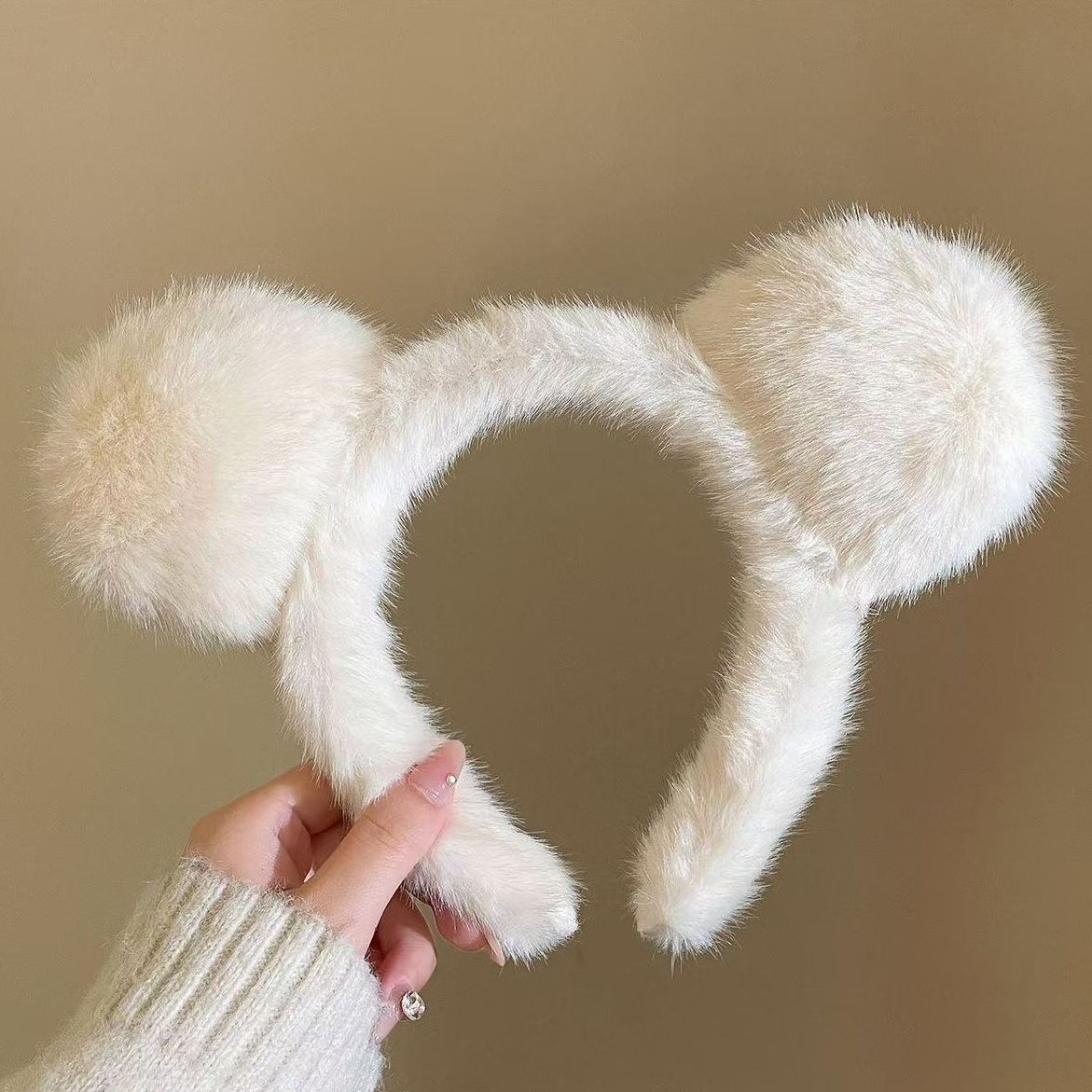 Beige plush ears