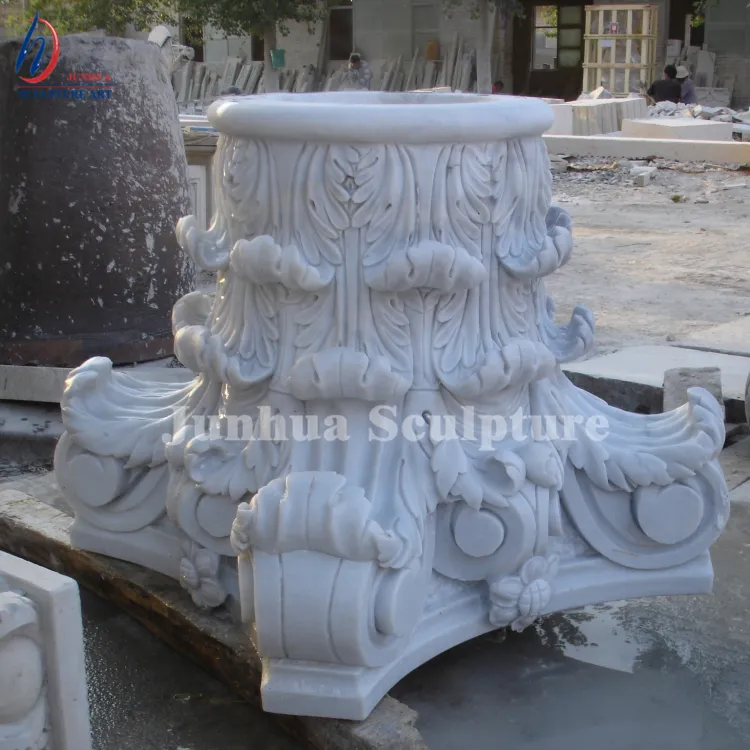 China de fábrica barato al por mayor de mármol blanco columna romana Capital