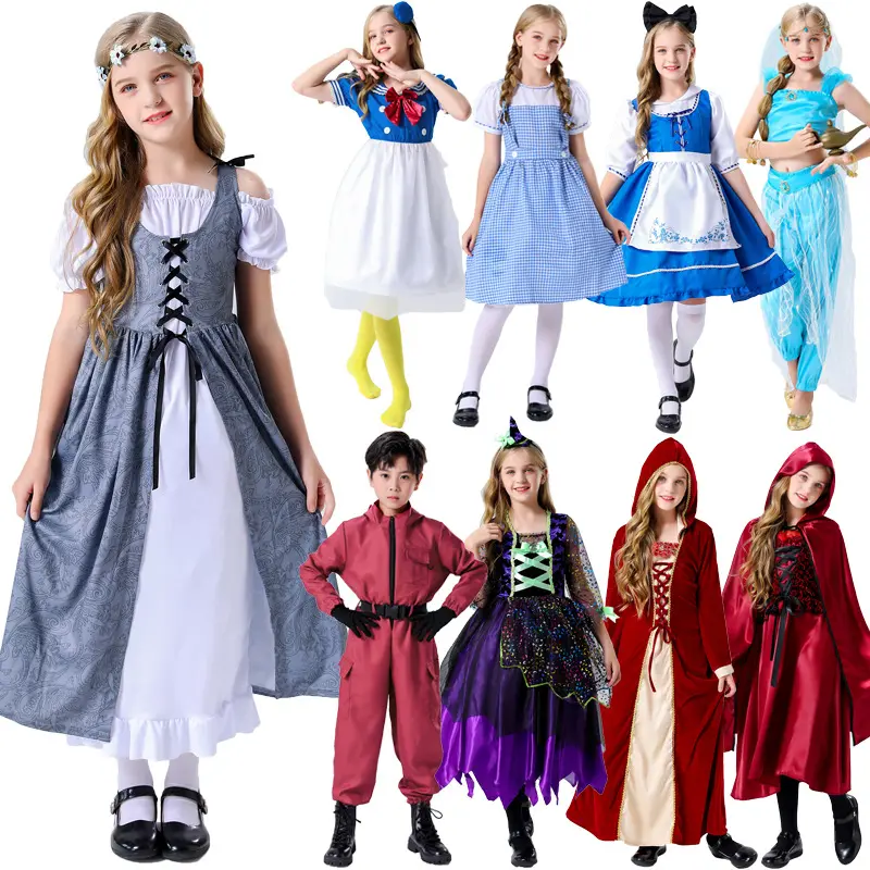 Halloween fiaba film TV per bambini Cosplay Girl Alice Princess Dress ori Maid Dress Performance Dress costumi per ragazze