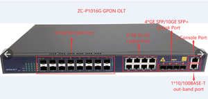 ZC-P1016G 16ポートGPON OLT 8xGE 4x10G SFP + PoEとファイバーネットワーク通信FTTH一括注文キャリアグレードサポートに使用 - Product Image 5