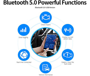 Konnwei kw903 đầu 5.0 Bluetooth ELM327 V1.5 OBD2 Đầu đọc mã xe với chip 25k80 - Product Image 4