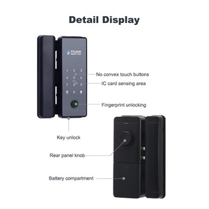 TTlock App Automatische Riegel tastatur Schlüssel Passwort Finger abdruck Keyless Entry Smart Türschloss für Glastüren - Product Image 5
