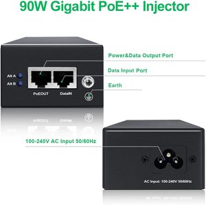 PE90R BT 90W Gigabit Ultra PoE++ Injector | 56V Power on <strong>Ethernet</strong> Adapter | Comply with <strong>IEEE</strong> 802.3bt/at/af - Product Image 4