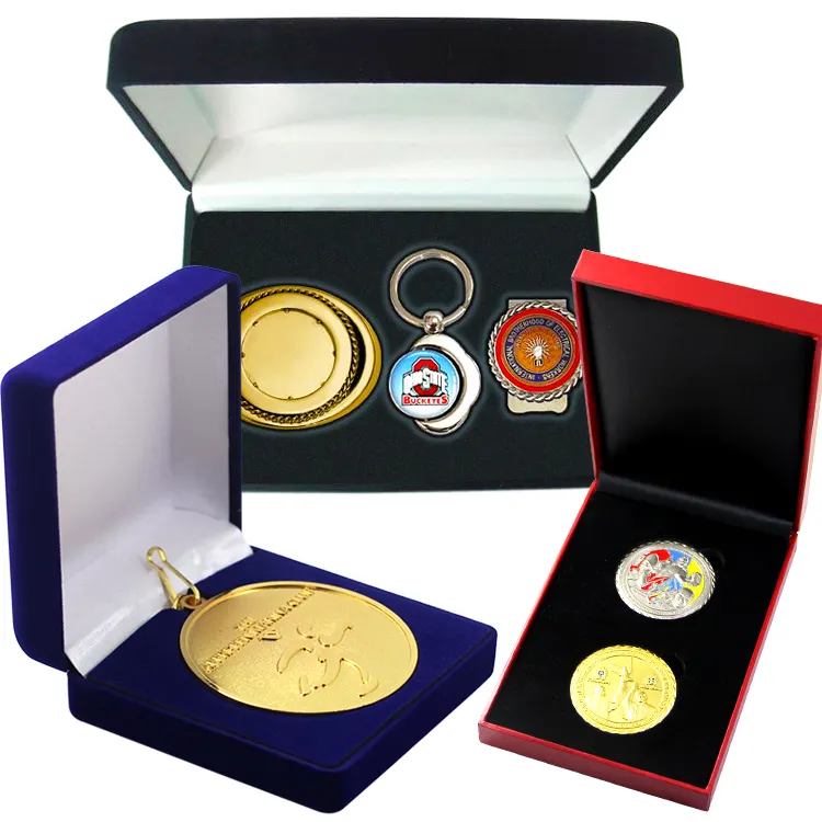 Benutzer definierte Metall Souvenir Sport münze Geschenke Medaillon Medaille mit Box