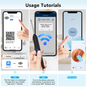 Беспроводной умный визуальный очиститель уха отоскоп CC10 инструмент для удаления ушной воска с камерой, ушной эндоскоп, комплект 1296P для IOS Android - Product Image 6