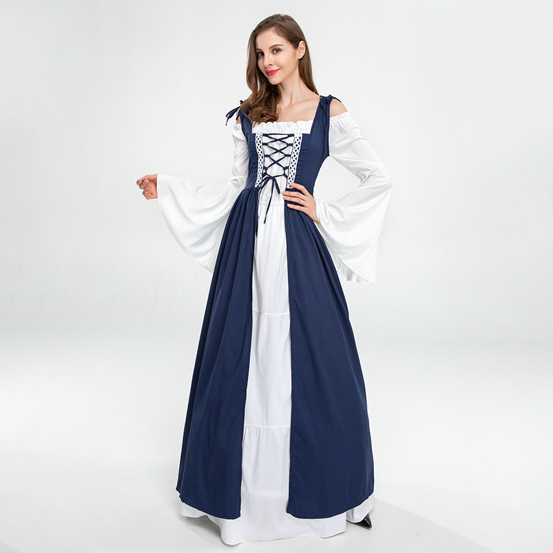 Vestido campesino vintage azul