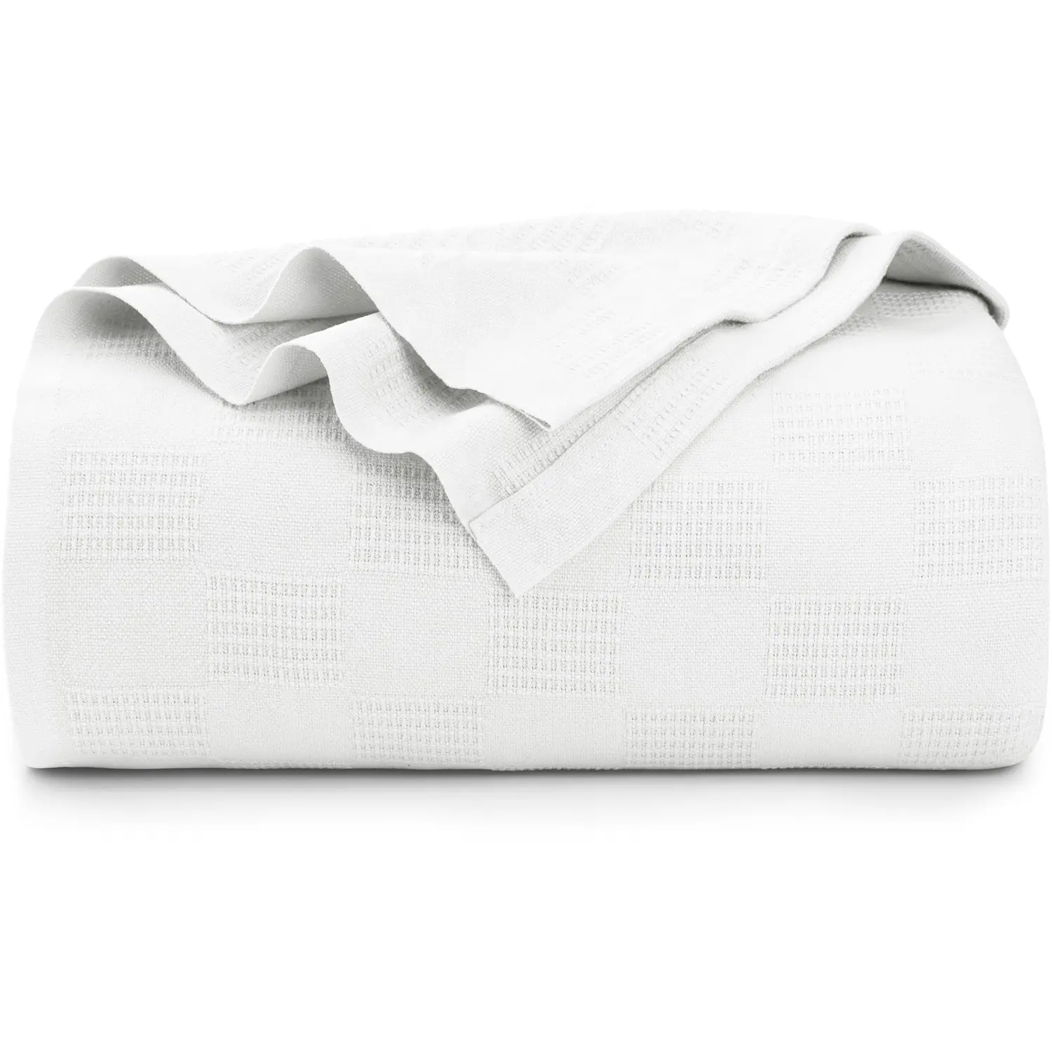 बिंदी अनुकूलित रंग आकार सफेद 100% कपास कंबल किंग आकार 350 ग्राम हल्के थर्मल कंबल नरम सांस लेने योग्य कंबल