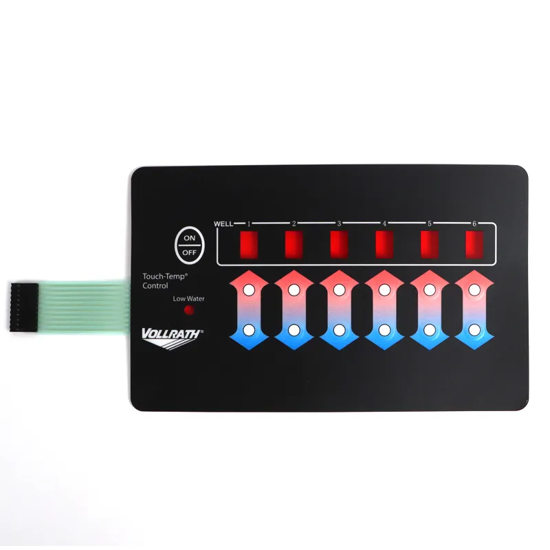Özelleştirilmiş ücretsiz örnek PET PC paneli ile su geçirmez folyo klavye membran anahtarı tuş takımı Led