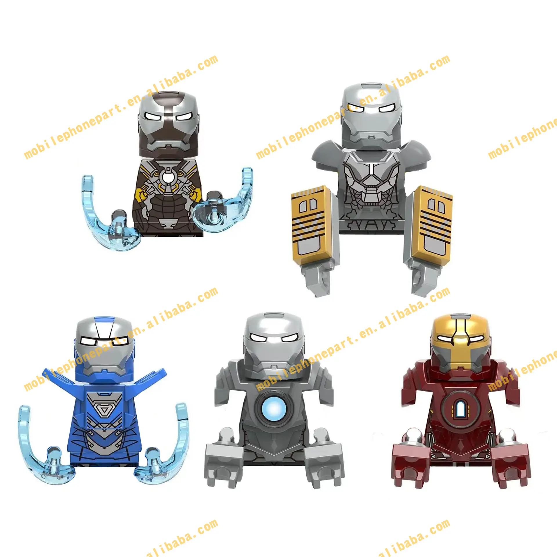 Superhéroes de la serie de hierro Mark 24 25 30 34 35 Man Mini Bricks Figuras Juguetes de bloques de construcción Juguetes X0253