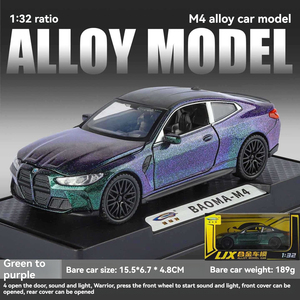 Pres döküm Model araba 1:32 BWM M4 ses ve işık ile geri çekme tabanı ile süslemeleri toplamak süs Metal araba modeli oyuncaklar - Product Image 6