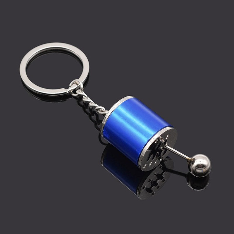 Porte-clés engrenage bleu
